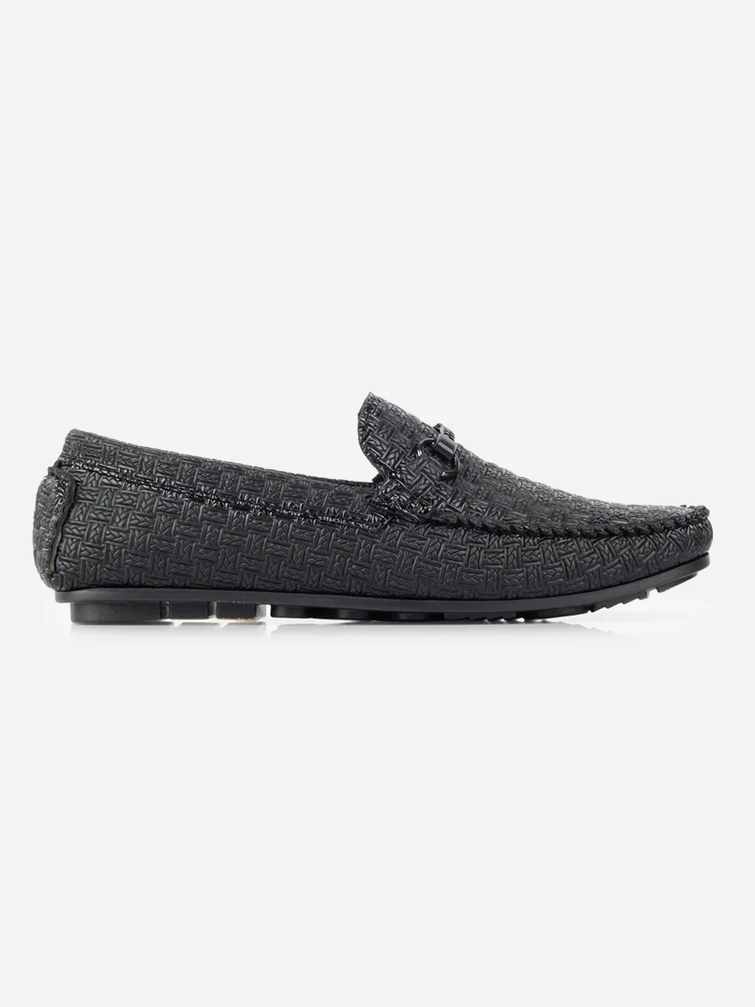 Hot Mood Men's Black Saddle Trim Loafer (IX4104)