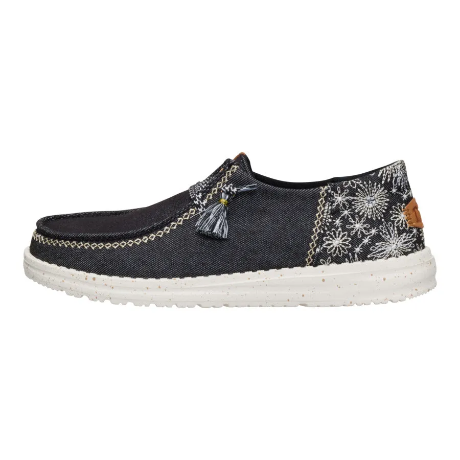 Stretchable Wendy Funk Embroidered Floral - Black