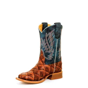 Smooth Surface Comfortable kids' clothing Horsepower Cognac Fish Print Children's Boot