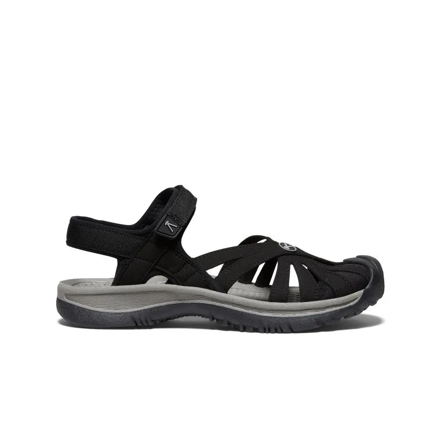 Women's Rose Sandal  |  Black/Neutral Gray Cushioned heel Foam Insert