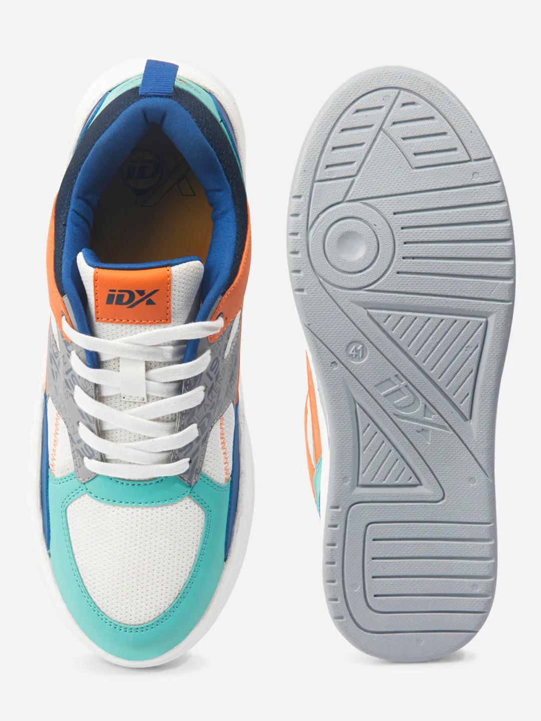 Men's Colourblocked Sea Green Lace Up Sneakers (IX6015) Wear Light Vibe Street
