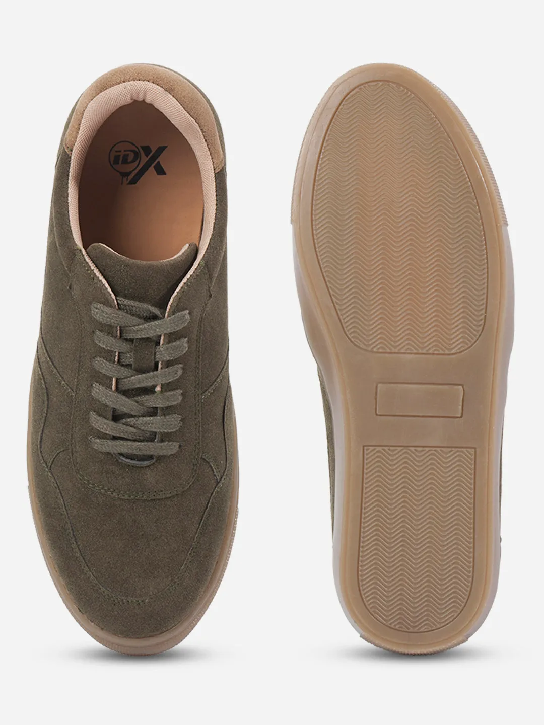 Kids Fun Fashion Edge Men's Olive Suede Smart Casual Lace Up (IX2147)