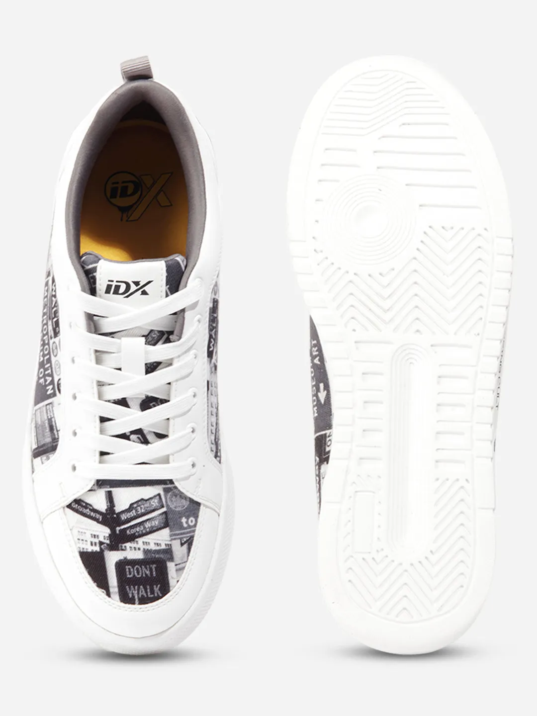 Fashion Blend Slip On Construction Men's White Graphic Print Sneakers IX6019