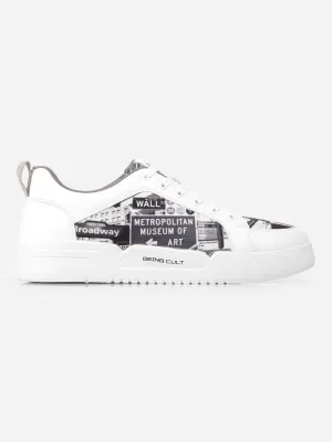 Leather Sculpted comfort Men's White Graphic Print Sneakers IX6019