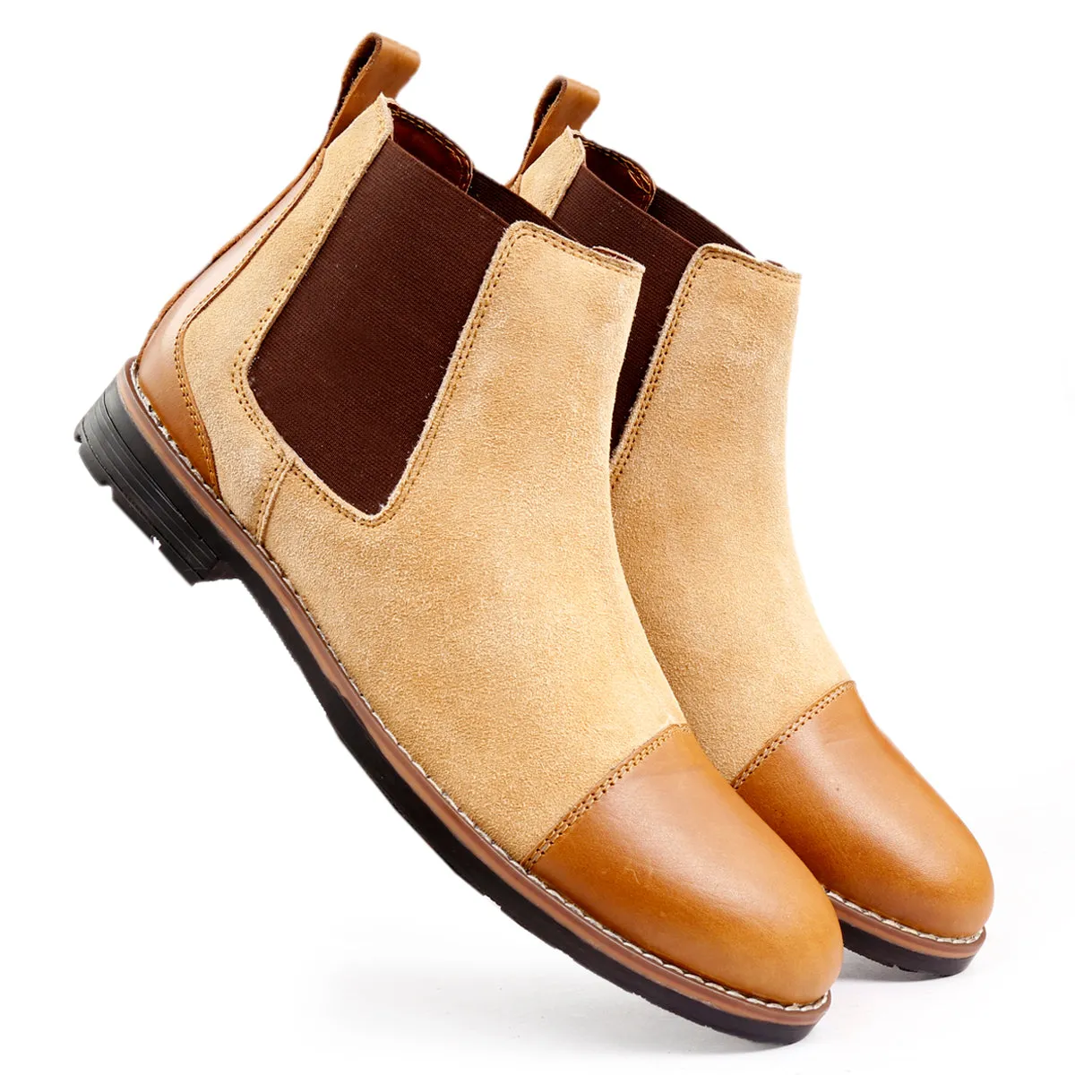 Reinforced Seams Bacca Bucci Genuine Smooth Leather Suede Boots | Chelsea Boots high end Urban Fashion