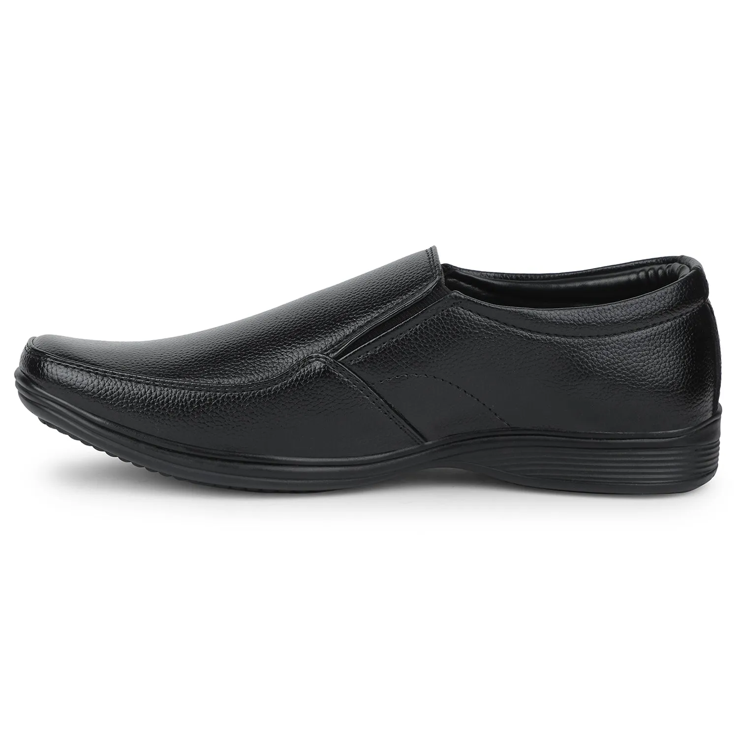 Style Sharp Fortune Black Formal Non Lacing Moccasin Shoes For Men R573-06 By Liberty