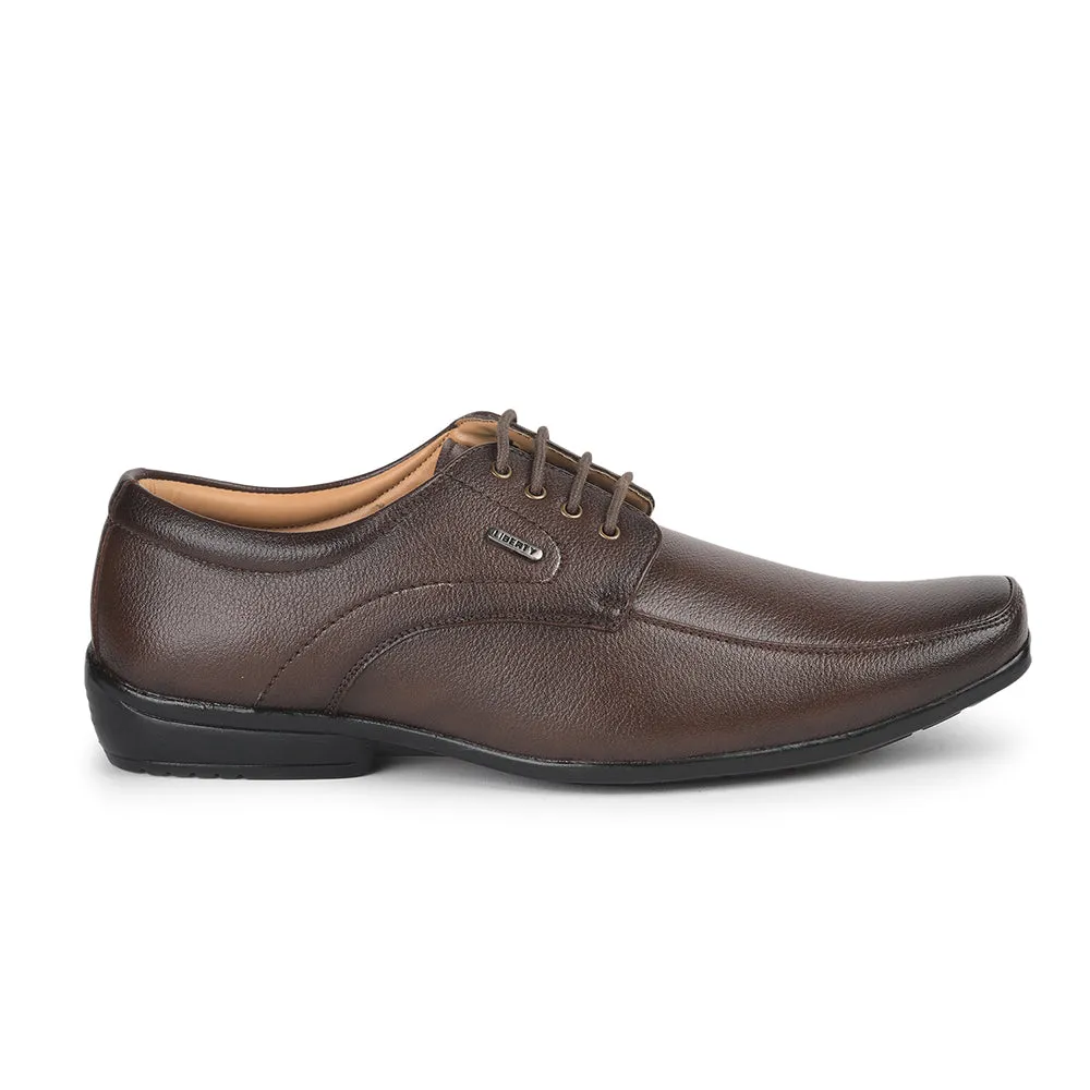 Narrow Fit Stretchable Fortune (Brown) Formal Lace Up Shoes For Men UVL-35 By Liberty