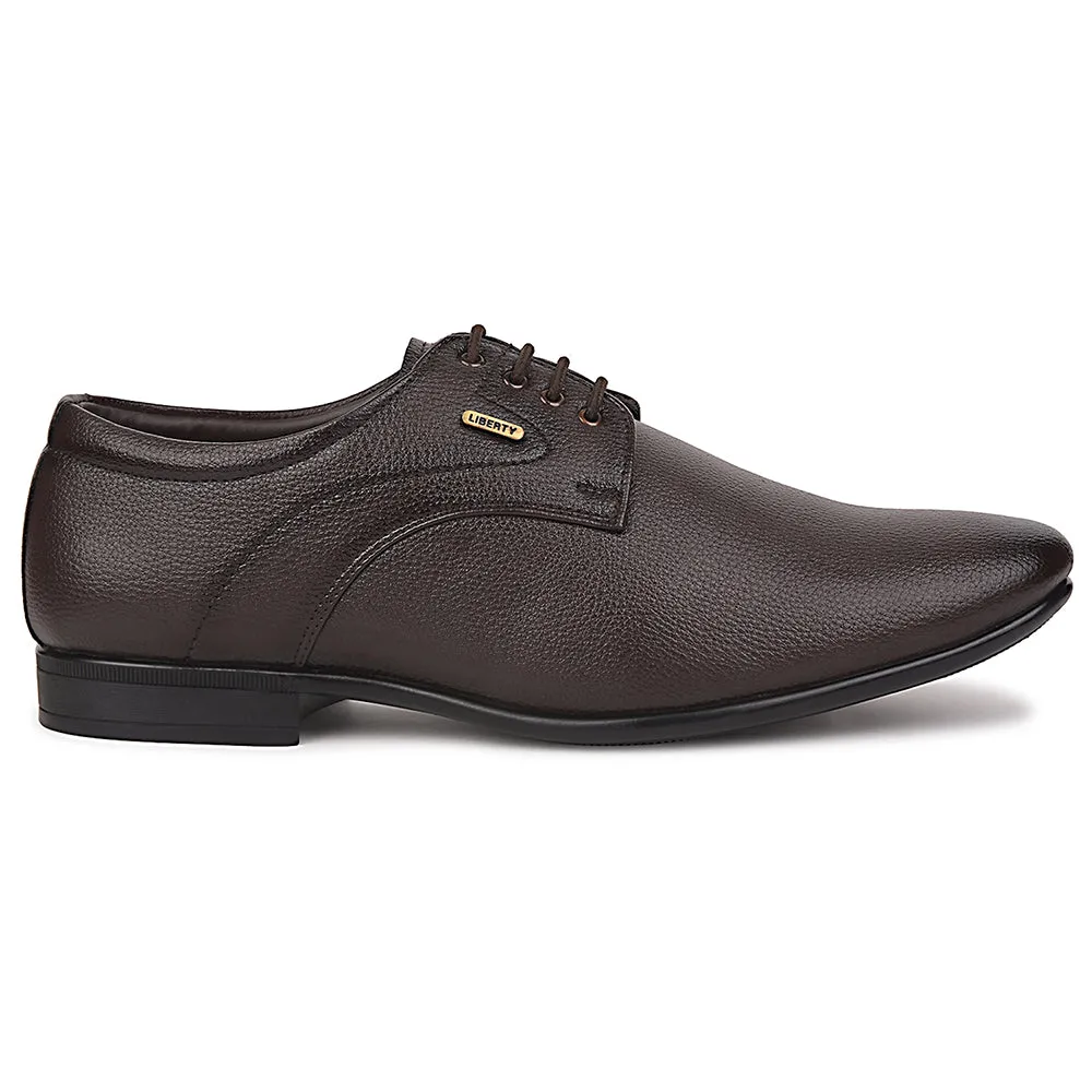 Fortune Brown Formal Lacing Derby Shoes For Men UVL-131 By Liberty Winter Heat