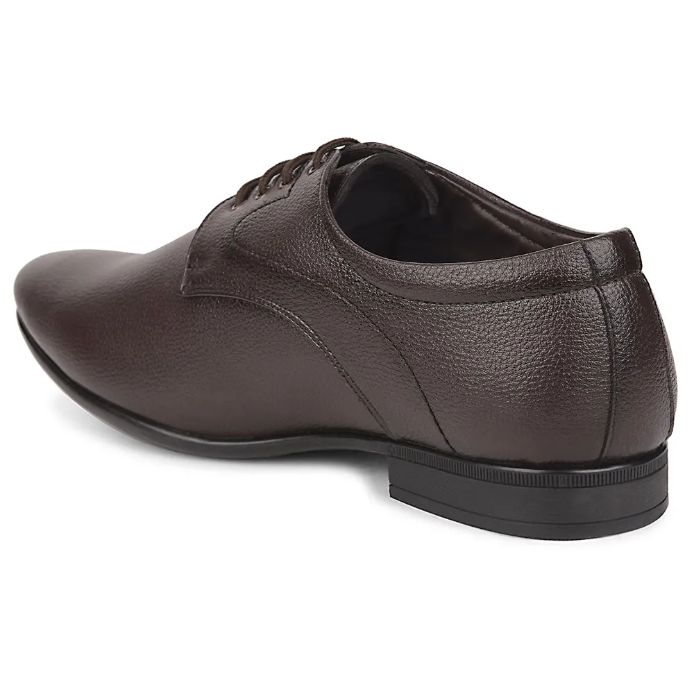 Leather Touch Fortune Brown Formal Lacing Derby Shoes For Men UVL-131 By Liberty