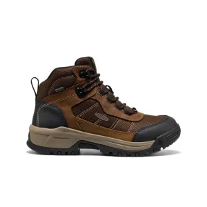Running Specific lace up closure Women's Skokie Waterproof Work Boot (Soft Toe)  |  Bison/Black