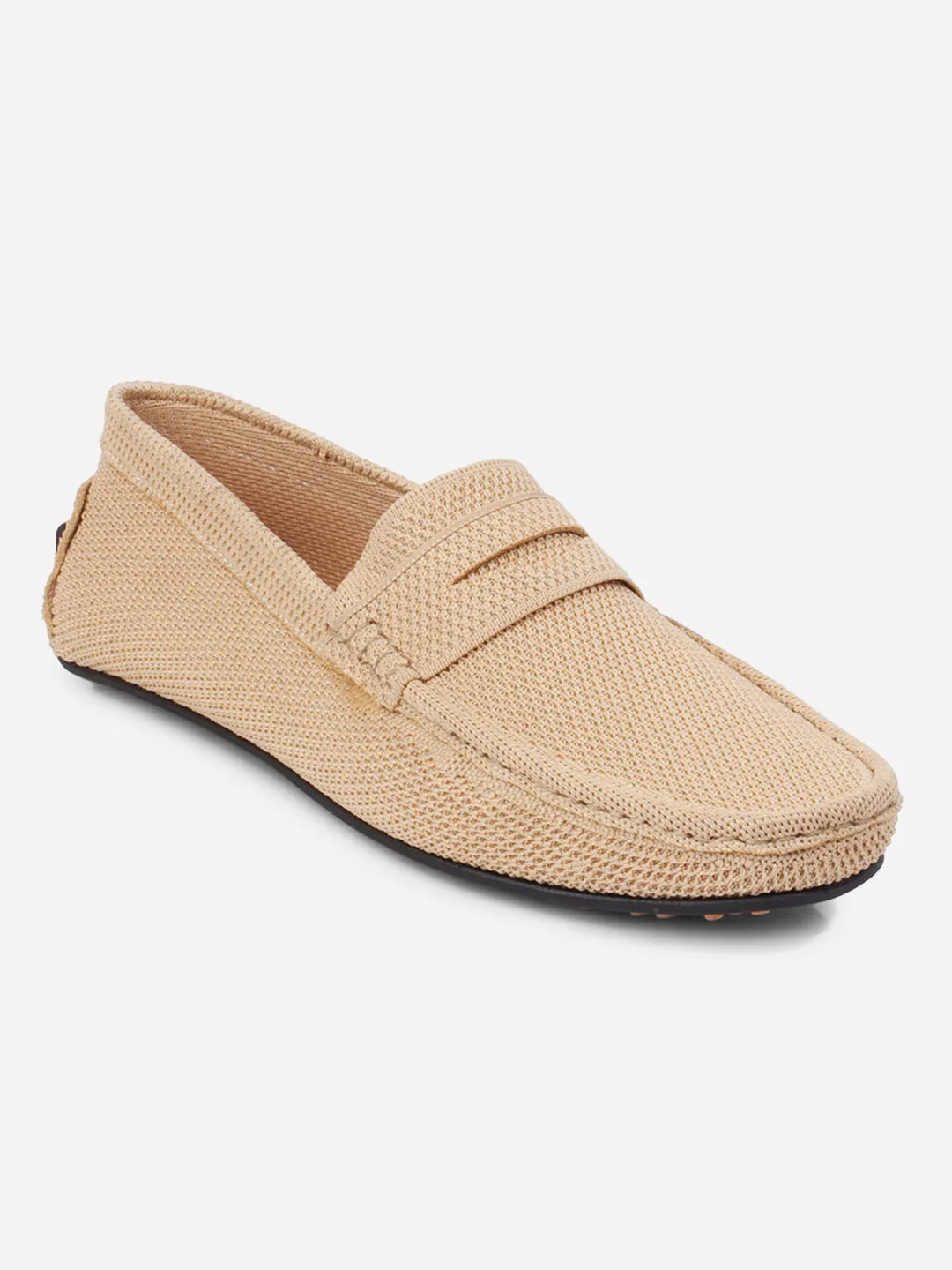 Men's Beige Moc Toe Sued Finish Casual Loafer (IX4109) Grip Strong Rubber Outsole
