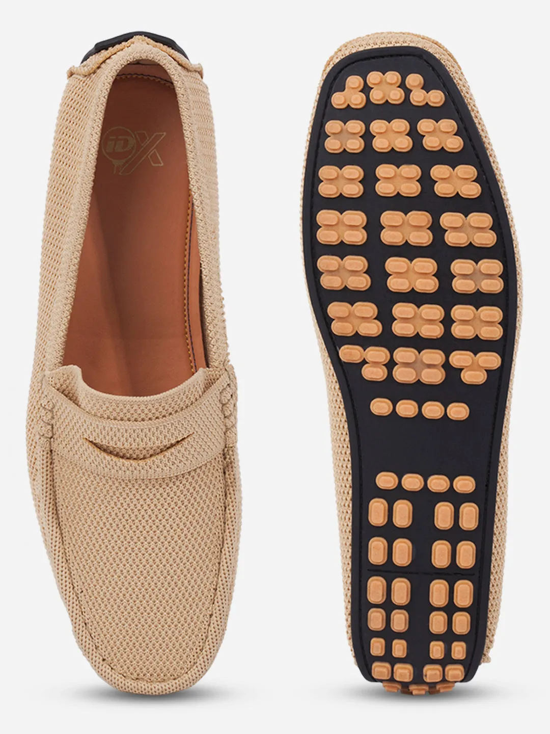 Men's Beige Moc Toe Sued Finish Casual Loafer (IX4109) Indoor