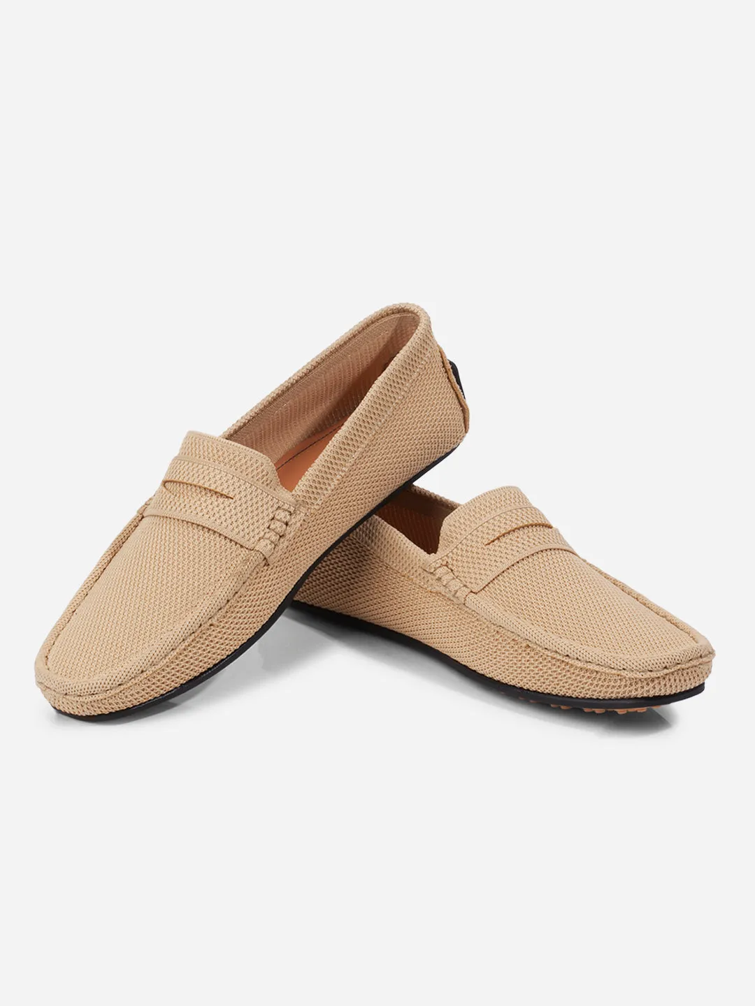 Metal Edge Men's Beige Moc Toe Sued Finish Casual Loafer (IX4109)