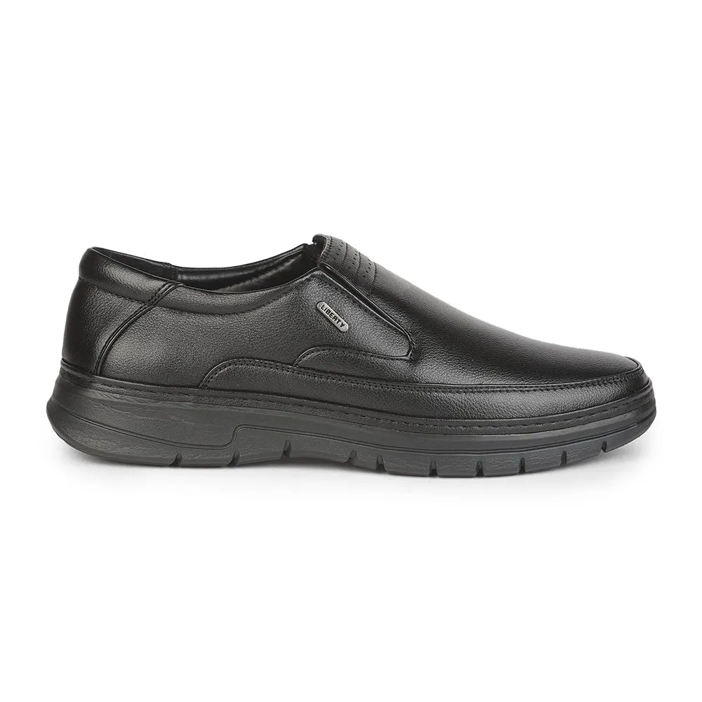 Fortune (Black) Formal Slip on Shoes For Men ER-34 By Liberty Calm Step
