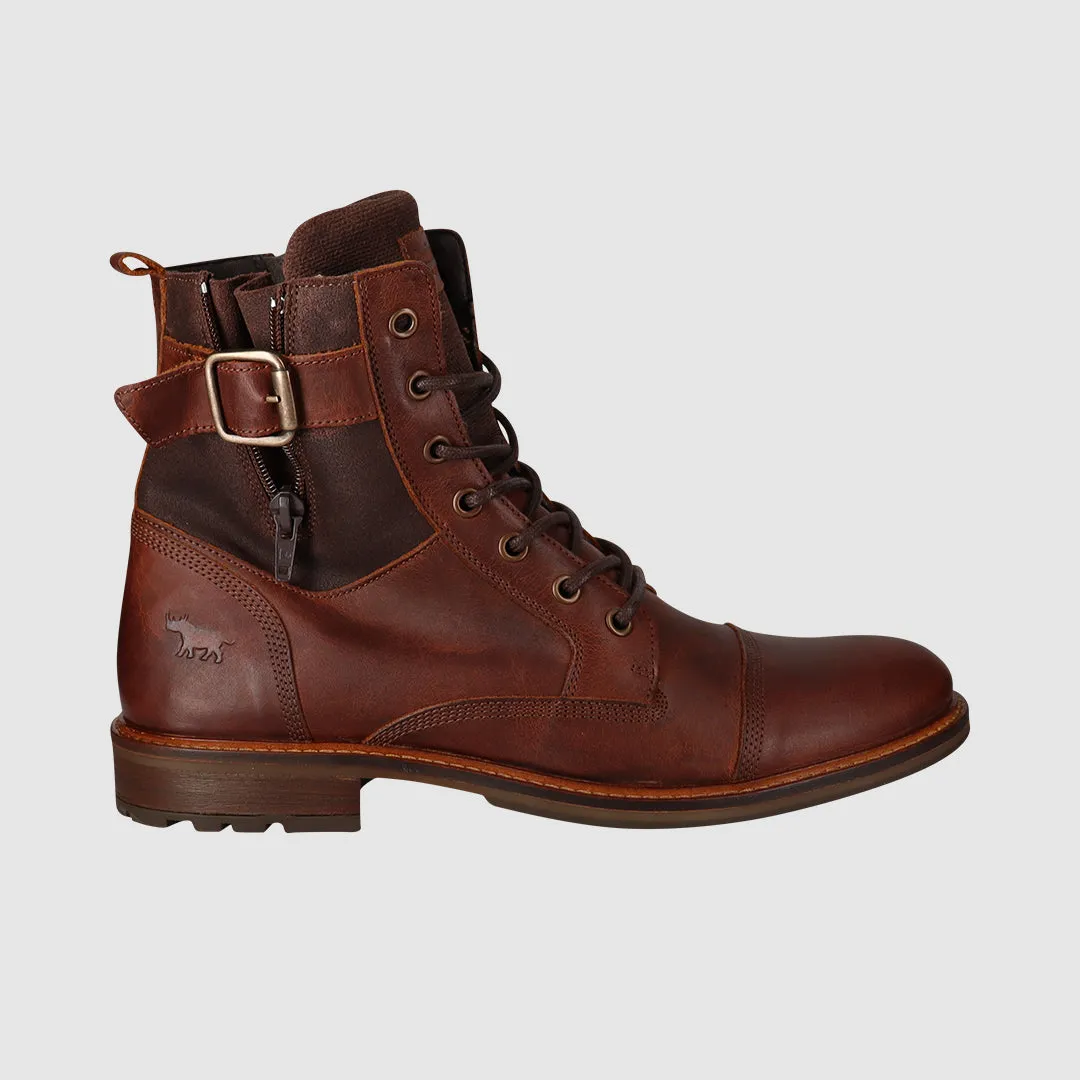Plaid Lace Up Boots Rust Lined interior Quick-Dry