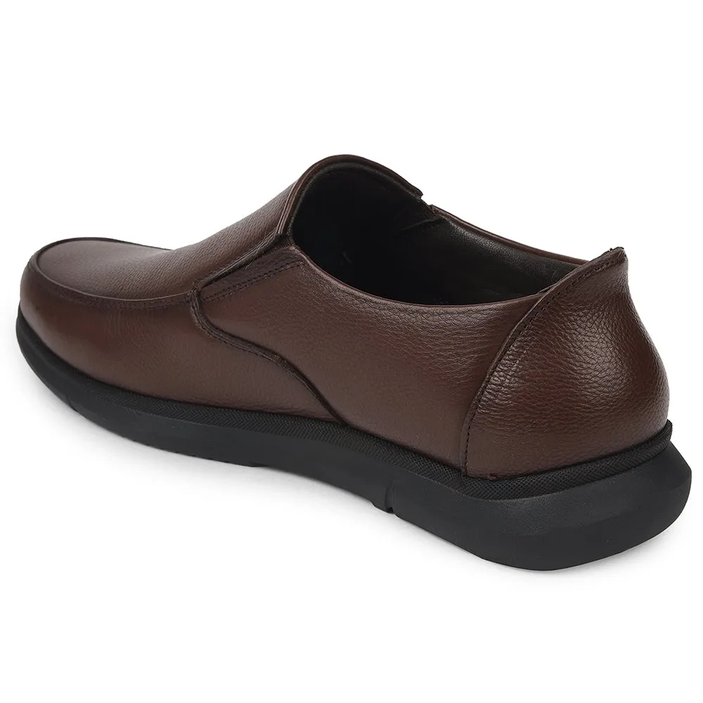 Easy Breath Healers Brown Formal Non Lacing Moccasins For Mens SCL-1 By Liberty