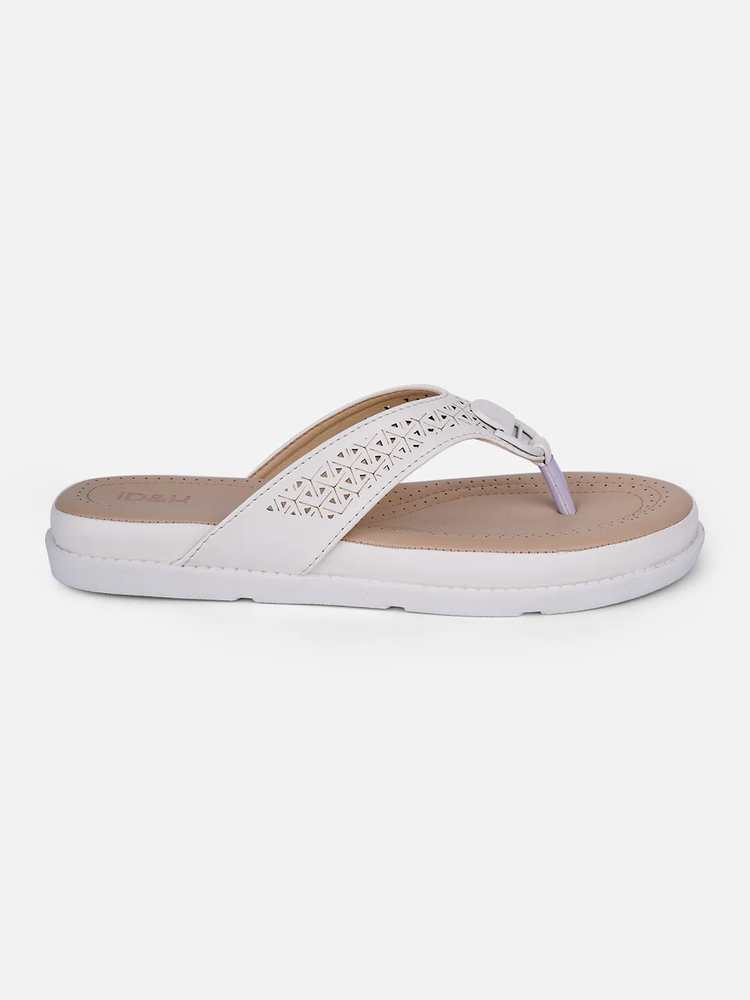 Good Grip Women's White Thong Sandals (IU6014)