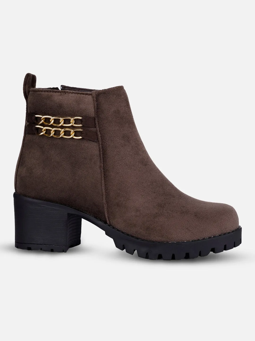 Women's Brown Casual Ankle Boots (IU5003) High-Quality Leather