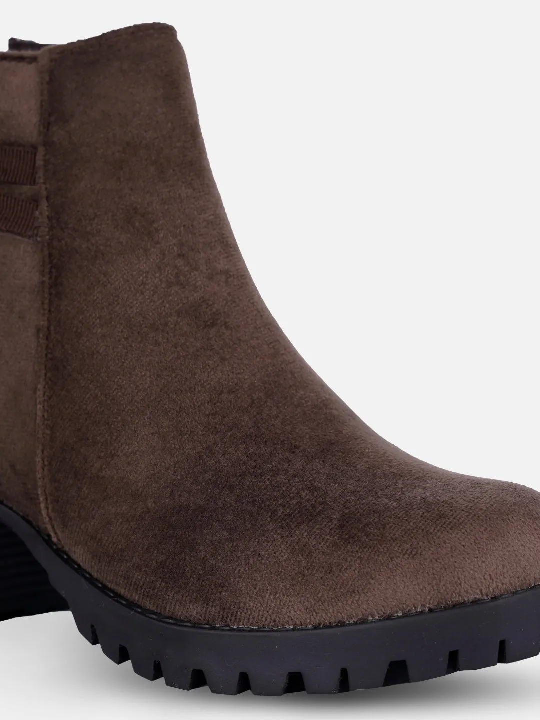 Women's Brown Casual Ankle Boots (IU5003) Weather resistant CushionedSole