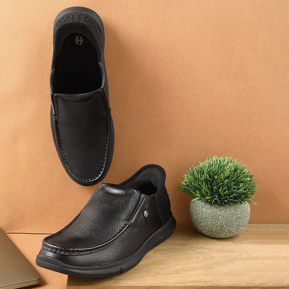 Long Lasting Healers Black Formal Non Lacing Moccasin For Men S201-02 By Liberty