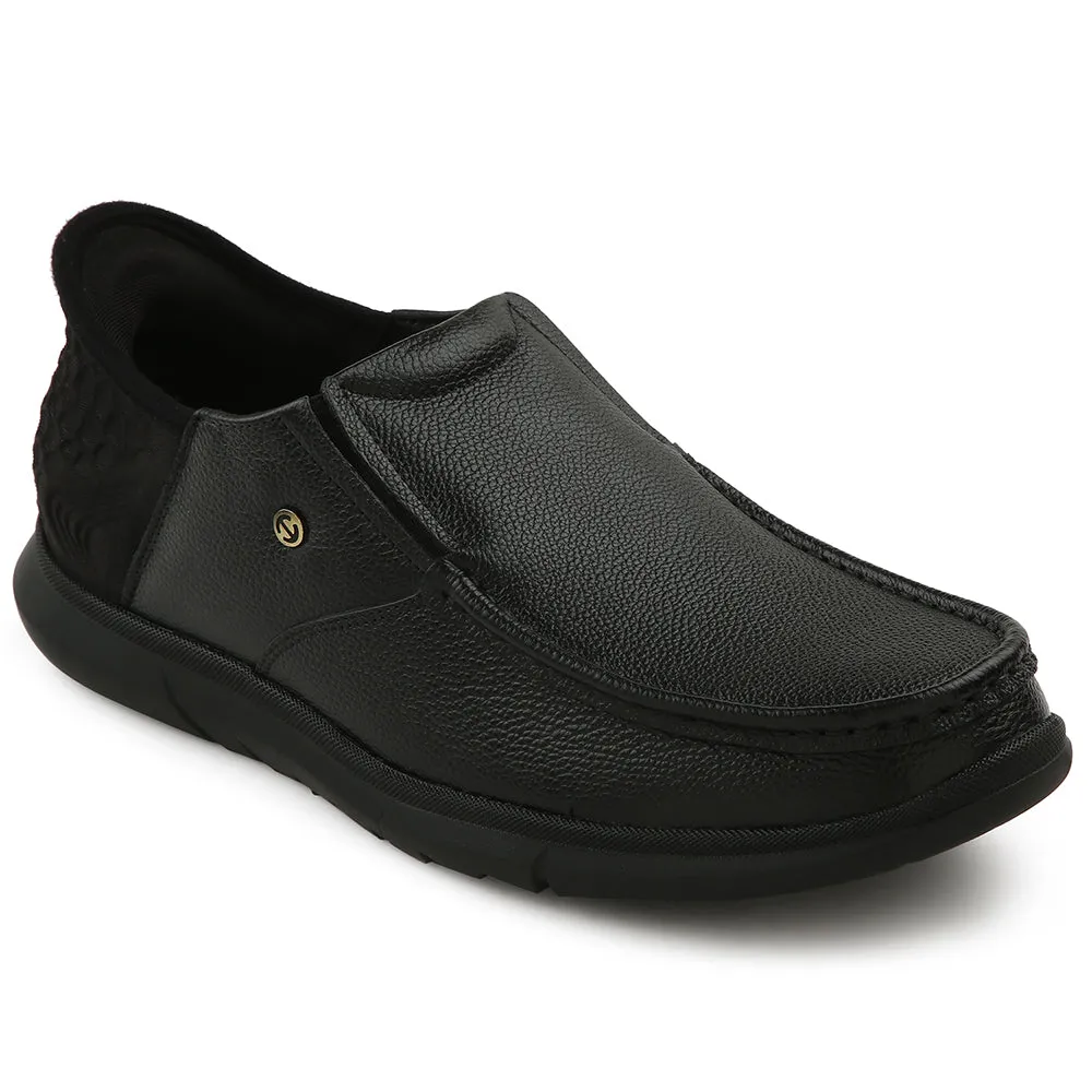 Retro Edge Knitted Mesh Healers Black Formal Non Lacing Moccasin For Men S201-02 By Liberty