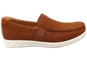 ECCO S Lite Moc Mens Nubuck Leather Moccasin Loafers Breathable Build