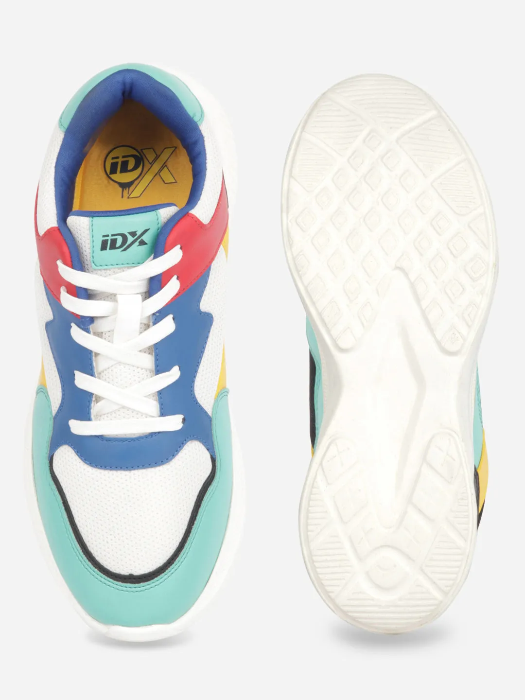 Lace Up Closure Mechanism Men's Colourblocked Lace Up Sneakers (IX7136)