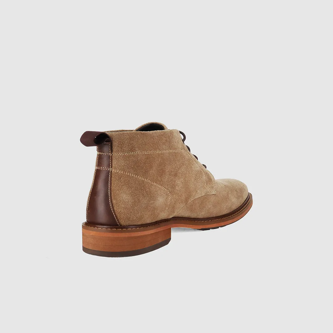 Neutral Hue Clapton Lace Up Boots Beige Suede