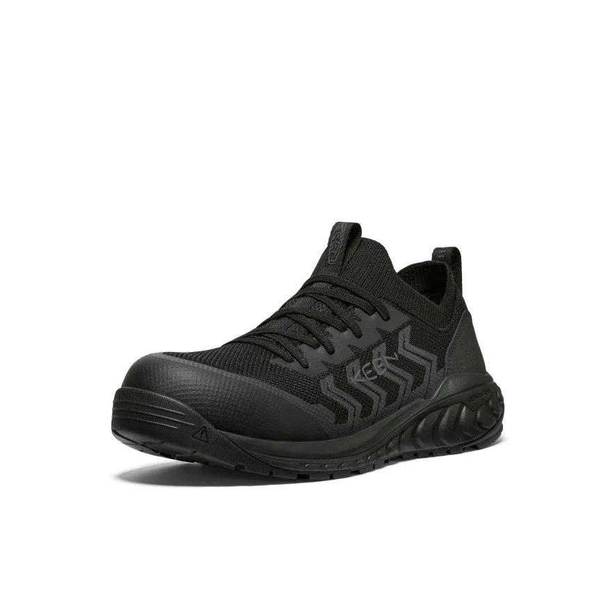 Soft Cushioning Reinforced Soles Men's Arvada Shift Work Sneaker (Carbon Toe)  |  Black/Black