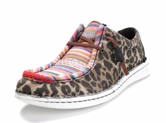 Any Occasion Beach Trek Justin Hazer Leopard/Serape Ladies' Casual Shoe