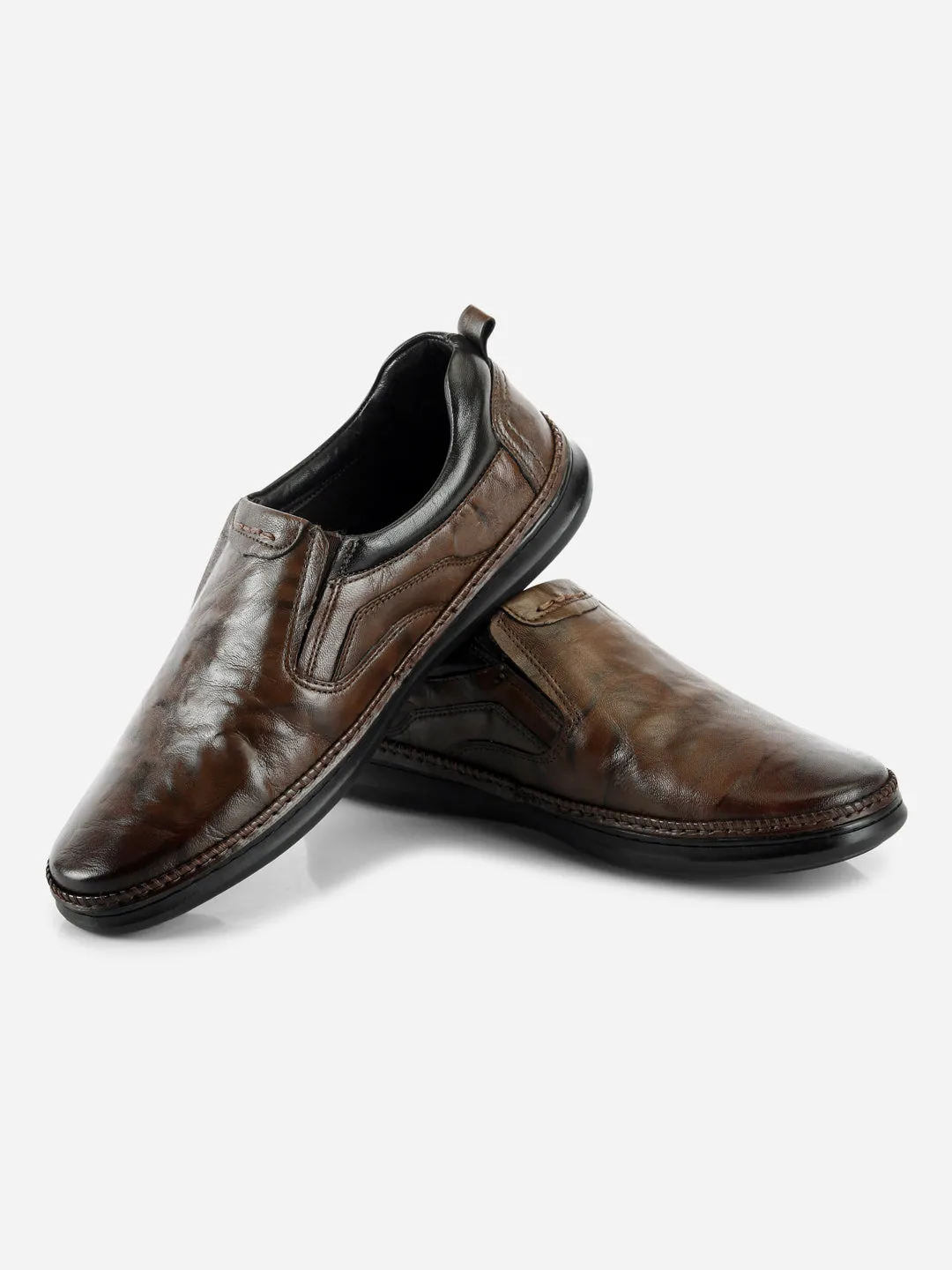 Men's Brown Dual Tone Comfort Slip On (ID1113) Heat Mode Training Mode