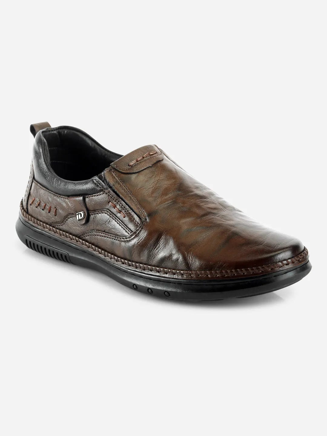 Men's Brown Dual Tone Comfort Slip On (ID1113) Silk Feel Peak Step