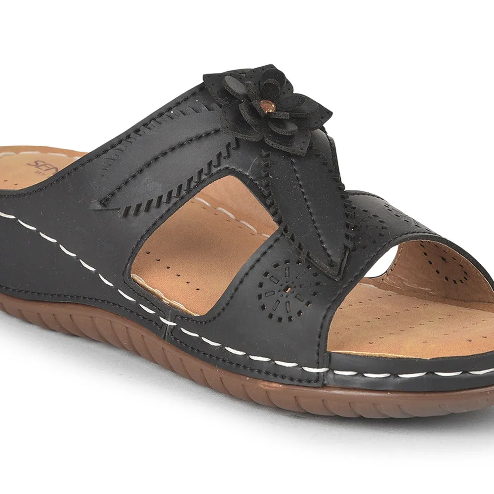 Senorita Casual (Black) Slippers For Women LAF-755 By Liberty Breathable Daily Walk Viral Pop