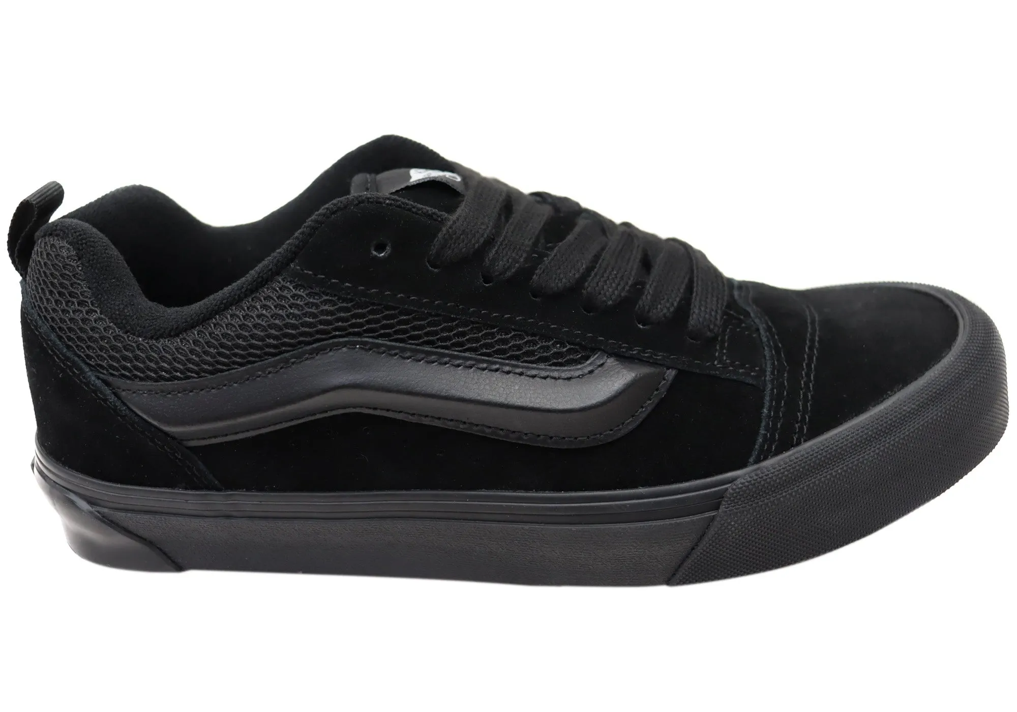 Sporty kids' shoes Velcro - closure kids' shoes Vans Knu Skool Unisex Comfortable Lace Up Sneakers Black Black