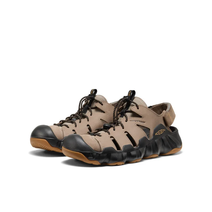 Sporty Look Stretch Fabric Men's Hyperport Fisherman Leather Sandal  |  Brindle/Oak Buff
