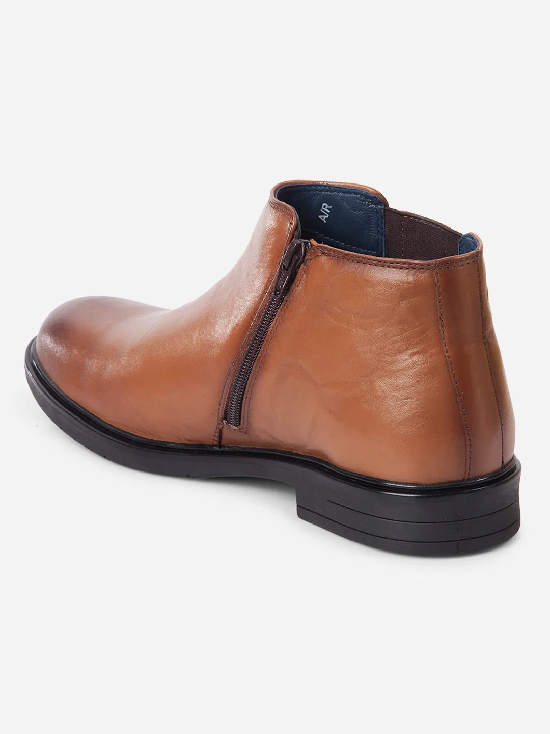 Men's Tan Round Toe Casual Slip On Boots (ID2273) Durable Build Hiking Trails