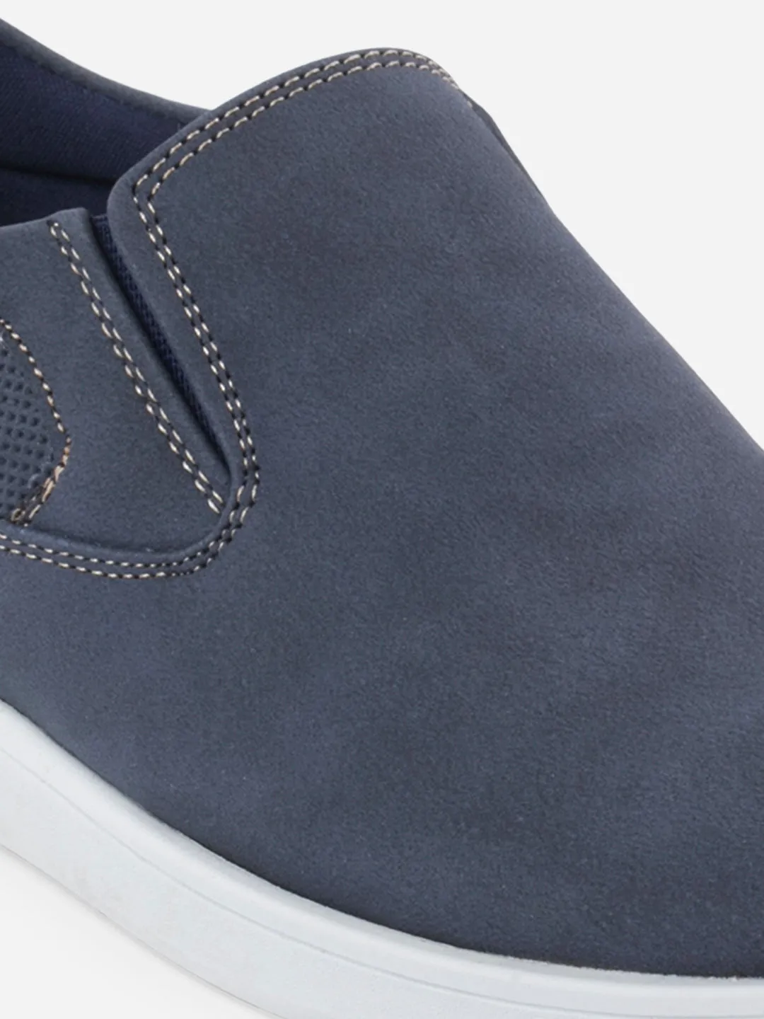 Men's Blue Suede Finish Casual Slip On (IX2145) Suede Soft