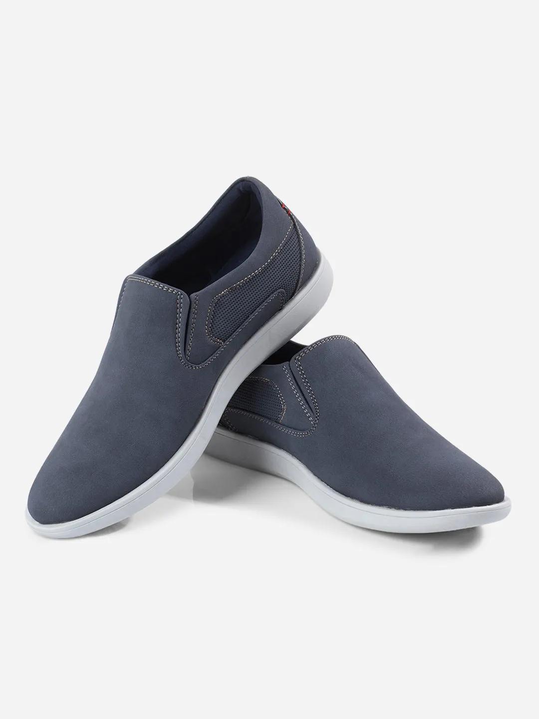 Men's Blue Suede Finish Casual Slip On (IX2145) Feather Light Modern Commuters Neo Pop
