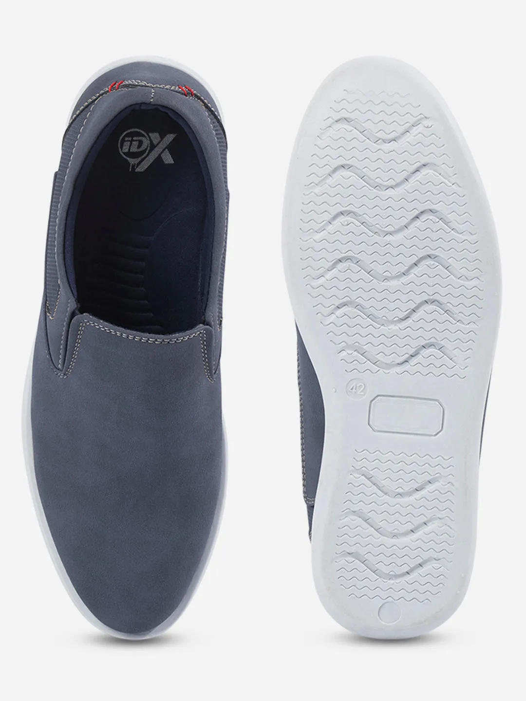 Responsive Cushion Fitness Lovers Men's Blue Suede Finish Casual Slip On (IX2145)