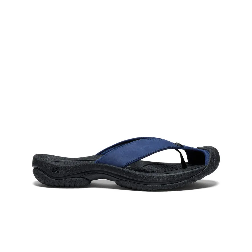 MinimalistDesign Perfect Fit Men's Waimea Leather Flip-Flop  |  Naval Academy/Black