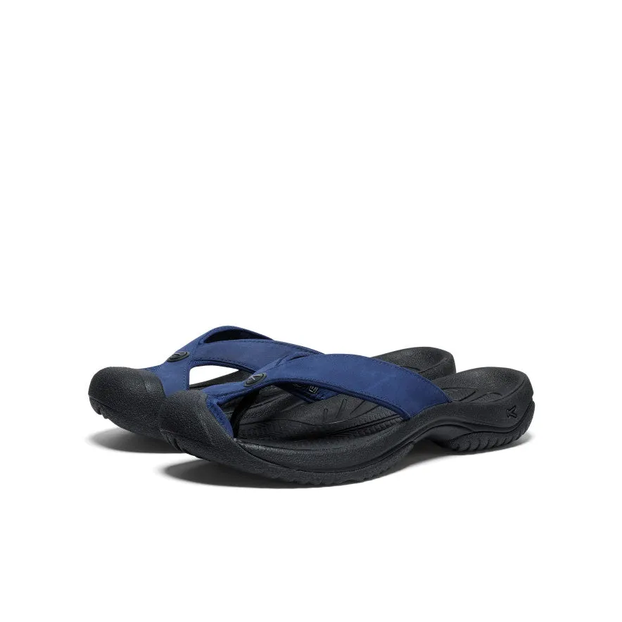 Ultra-soft performance Men's Waimea Leather Flip-Flop  |  Naval Academy/Black
