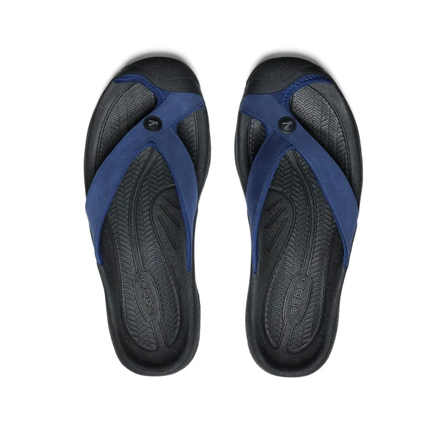 Men's Waimea Leather Flip-Flop  |  Naval Academy/Black Moisture wicking