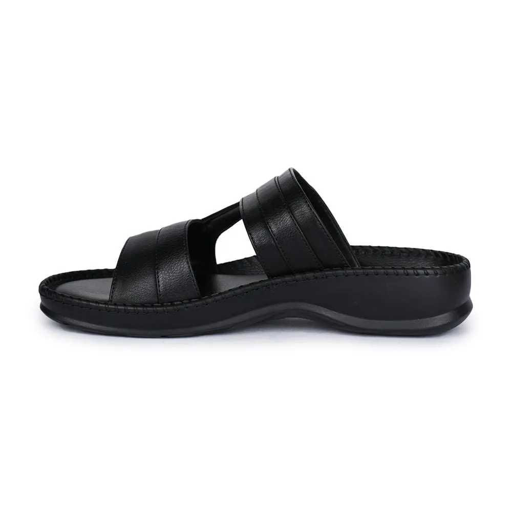 Retro Mood zipper Coolers Casual (Black) Slippers For Men K2-01 By Liberty