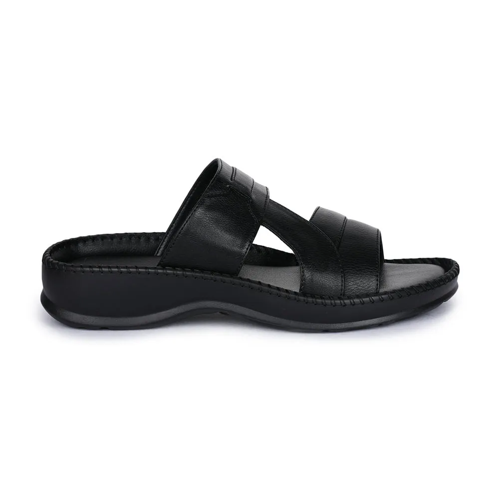 Matte Base Wet Grip Coolers Casual (Black) Slippers For Men K2-01 By Liberty