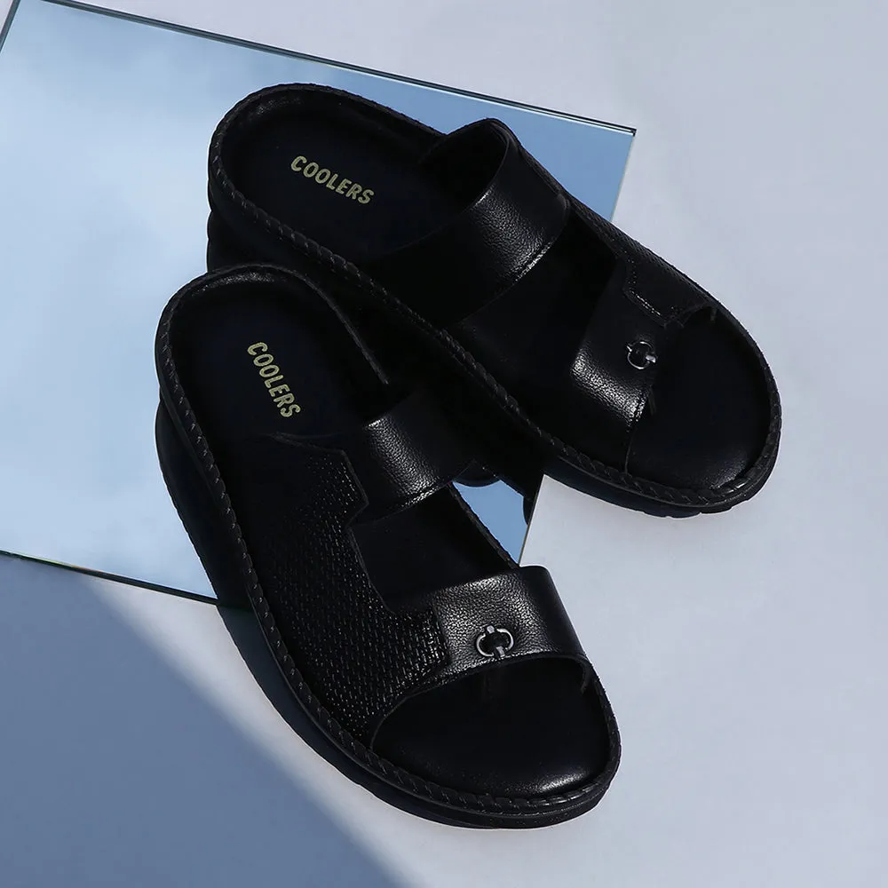 Coolers Casual (Black) Slippers For Men K2-01 By Liberty Meadow Glow