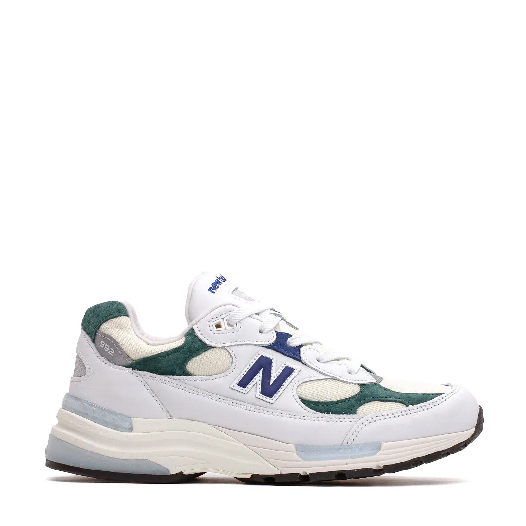 Low Arch New Balance Unisex Made in USA 992 White Marsh Green U992GB