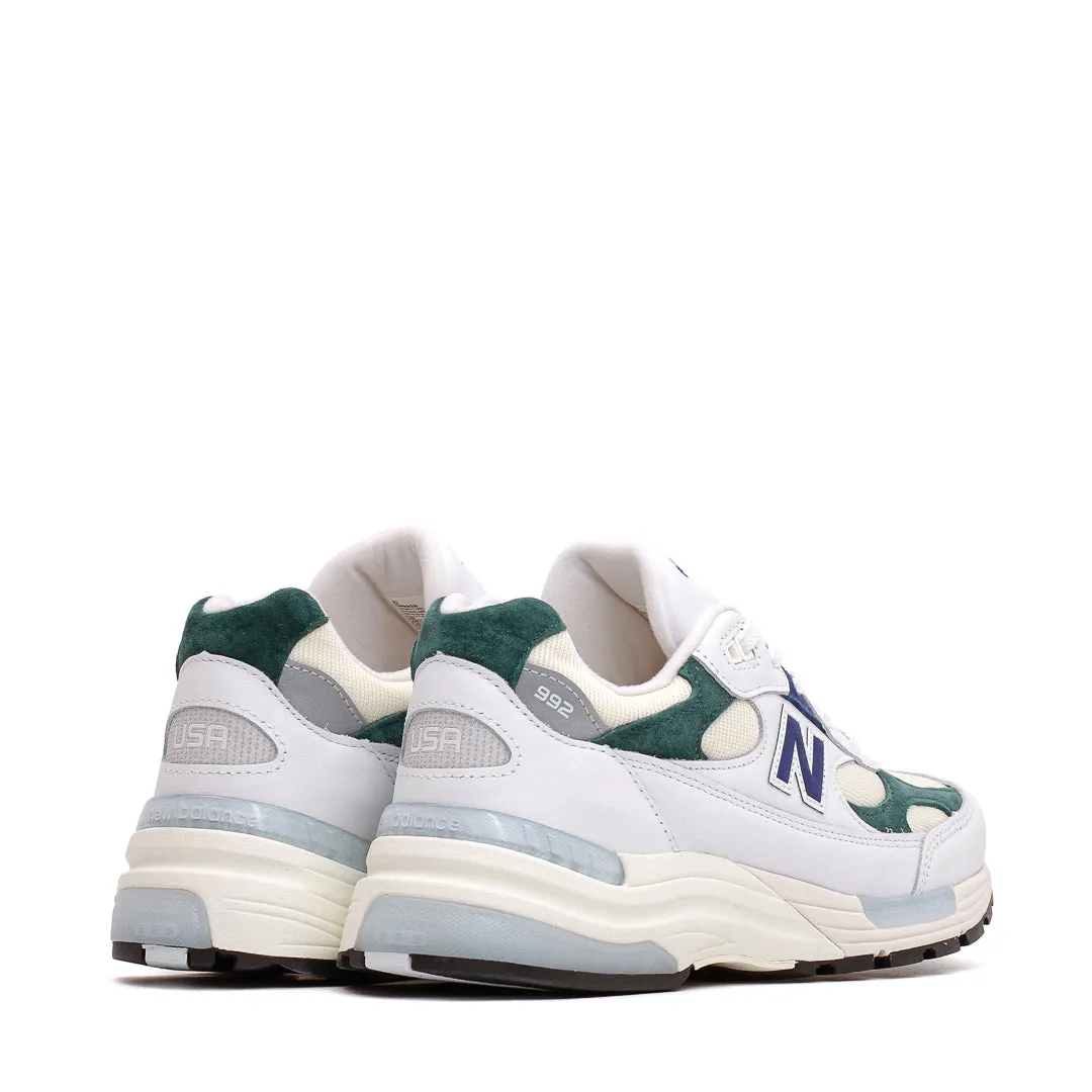 New Balance Unisex Made in USA 992 White Marsh Green U992GB Low Profile