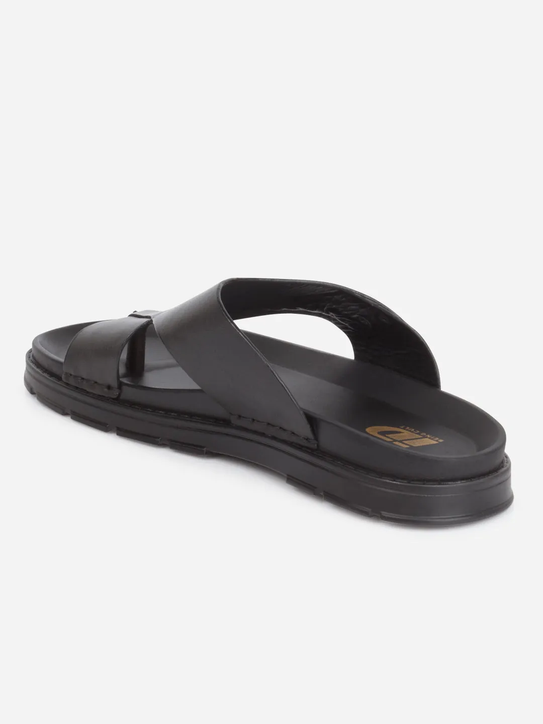 Stable Italian Glam Men's Black Smart Casual Thong Sandal (ID4245)