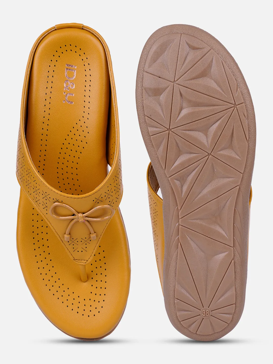 Women's Mustard Thong Sandals (IU6010) Efficient Design