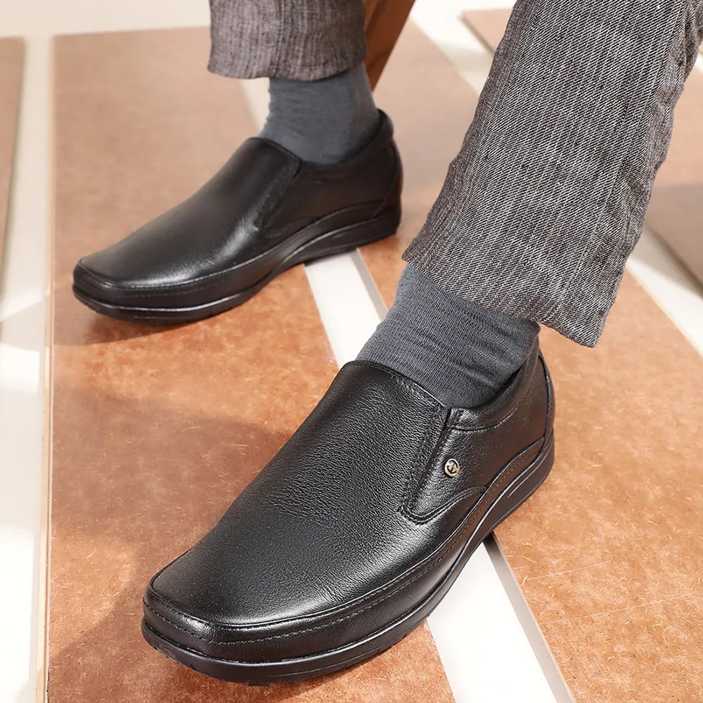 Healers Black Formal Non Lacing Shoes For Men HA1-11 By Liberty Statement Piece